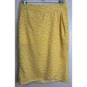 RipSkirt Hawaii Wrap Skirt Yellow Floral Sz S Swim Cover 1950‎